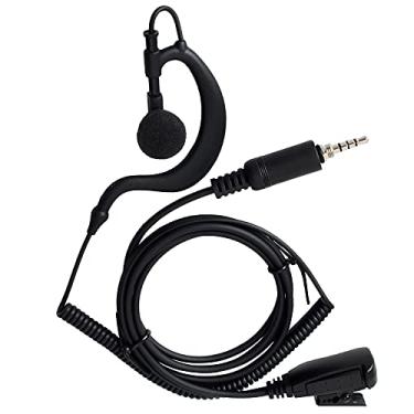 Imagem de HYS Fone de ouvido em forma de G com microfone de linha embutido PTT (pressione para falar) fone de ouvido à prova d'água para rádio portátil Yaesu Vertex VX-6R VX-7E VX-127 VX-170