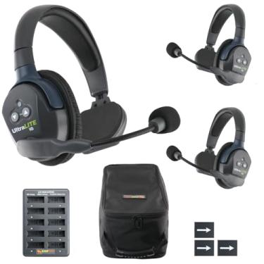 Imagem de EARTEC UL3S UltraLITE Fone de ouvido sem fio Full Duplex para 3 usuários – 3 fones de ouvido intra-auriculares
