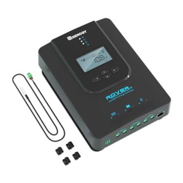 Imagem de Renogy Adequado para parâmetros automotivos de lítio selados com gel, regulador de painel de visor LCD regulador Rover 30 Amp 12V/24V DC entrada MPPT controlador de carga solar, 30A, preto