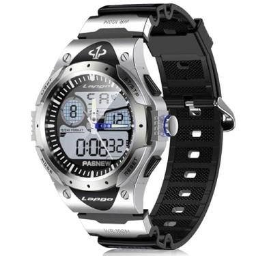 Imagem de Relógio analógico digital duplo relógio de pulso masculino casual impermeável PASNEW Watch, Prata, Men