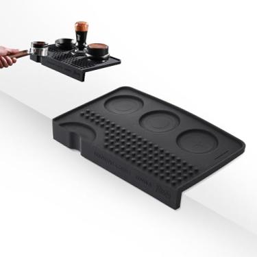 Imagem de Tapete de café expresso - Tapete de silicone para barra de café, acessório de café expresso para baristas, cozinha, bar, cafeteria (preto (novo))