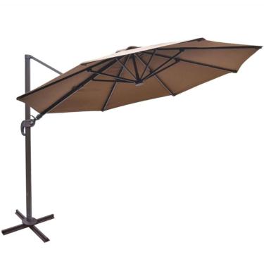 Imagem de Ombrelone Lateral San Martin Rivatti 350 Cm Em Alumínio Com Base Em Cruz Capa Poliéster Fendi
