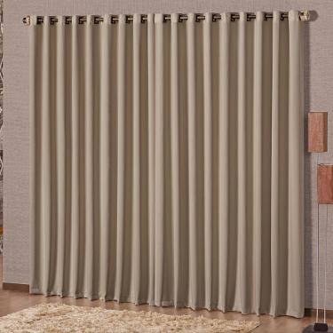 Imagem de Cortina Block Corta Luz Blackout 4,00x2,70m Varão 4m - Chocolate