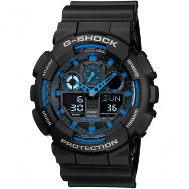 Imagem de Relógio Casio G-shock Ga-100-1a2dr *three Eye Preto E Azul