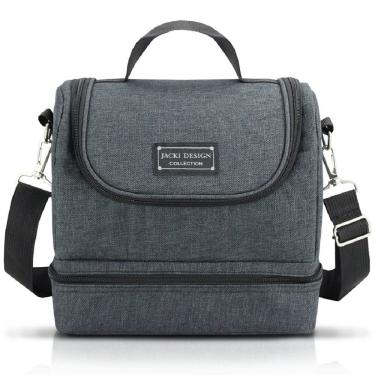 Imagem de Conjunto Bolsa Térmica C- 2 Compartimentos Com Pote Marmita E Porta Talheres Com Porta Escova Preto