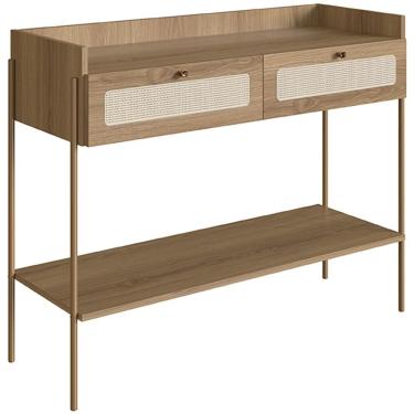 Imagem de Aparador Para Sala De Estar 2 Gavetas Industrial Indy A03 Hanover Dourado