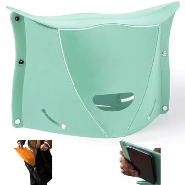 Imagem de koofull Banco Portátil Dobrável Para Áreas Externas, Espessura De 0,5 Pol., Abertura Rápida Camping, Caminhadas, Piqueniques, Pesca, Metrô, Mini Apoio Os Pés Penico Viagem E Leve, Air Green
