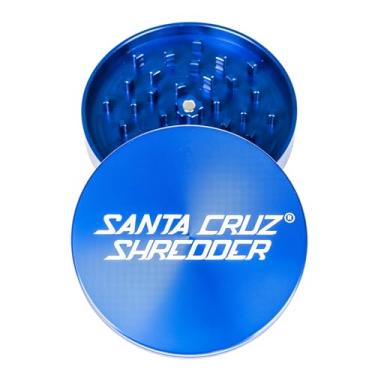 Imagem de Santa Cruz Shredder Moedor de ervas de metal jumbo com topo serrilhado para aderência mais forte, 2 peças, 10 cm (azul)