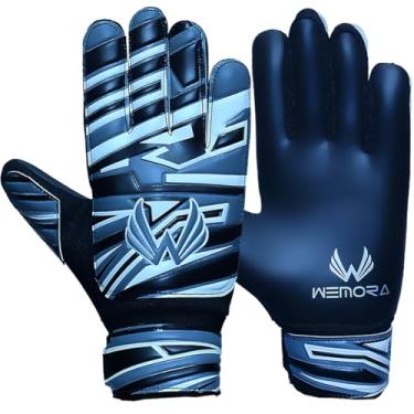 Imagem de WEMORA Luvas De Goleiro Futebol Para Crianças, Jovens E Meninos, Antiderrapantes 4 Mm, Com Aderência Forte Na Palma Da Mão (Cinza/Preto, Tamanho 4, Adequado Crianças 6 A 9 Anos, Ambidestro)