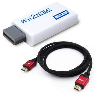 Imagem de Crossery Conversor Wii Para Hdmi 1080P Com Cabo, Adaptador Plug And Play Nintendo Smart Tv, Compatível Todos Os Modos De Exibição (720P Ou Full Hd 1080P), Saída Áudio 3,5 Mm, Componente Original