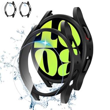 Imagem de TSOGIA [Pacote Com 2+2] Capa Protetora De Tela 40 Mm Para Samsung Galaxy Watch Fe/Galaxy 5/Galaxy 4, Protetor Rígido Pc + Película Vidro Temperado Antiembaçante Hd, Conjunto Facial À Prova D'Água, P