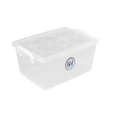 Imagem de Ordene - Mini Caixa Organizadora de 400ml com Travas, Cor Cristal, Linha Bel, Ordene