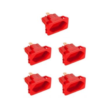 Imagem de 05 Tomada Margirius Para Cx. Embutir Padrão Weg 10/20a Vermelho