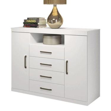 Imagem de Cômoda Havana Master 2 Portas E 4 Gavetas Branco - Santos Andirá Branco