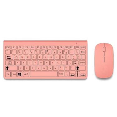 Imagem de Kit Teclado Mouse Wireless usb Sem Fio Ergonômico Pc Notebook Abnt Com