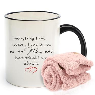 Imagem de DHQH Melhores presentes de aniversário para mães para mulheres, presente de dia das mães para mamãe da filha, ideias de presente de ação de graças para mãe, mãe, mamãe com caneca de café de 325 ml