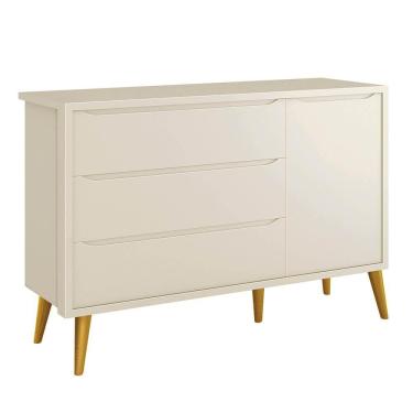 Imagem de Cômoda Retrô Theo com Porta e Pés em Madeira – Areia