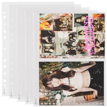 Imagem de hihaba 24 capas transparentes de bolso, páginas de refil de álbum de fotos (10 páginas) para cartão de foto Kpop Idol, cartões de beisebol, cartões de troca para fichário com 3 anéis (2 bolsos (15 x 20 cm) 10 folhas)