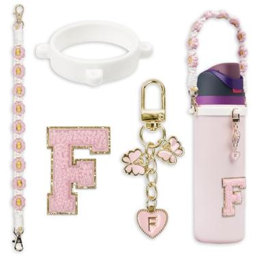 Imagem de Conjunto de pingentes de letras fofas compatível com garrafa de água Owala 680 g, 946 ml, 1,134 g, Owala Kids, copo de café Owala FreeSip – Inclui alça de alça, para acessórios Owala & Stanley Cup