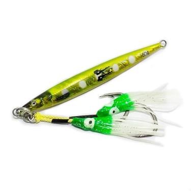 Imagem de Gabaritos de peixe grande de perfil pequeno com ganchos de assistência GG. Iscas de velocidade lenta para amberjack, Yellowtail, garoupa, cobia, bacalhau, atum 150 g e 180 g (Golden Girl, 150 g)