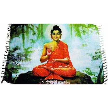 Imagem de Canga de Praia Indiana Deuses Hindus - Violeta Escuro - Besakih, Verde