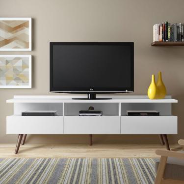 Imagem de Rack para TV até 55" Londres com Pés Retrô Branco Madesa