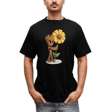 Imagem de Camiseta Masculina Groot Guardiões Da Galáxia - Bella Store, Preto, G,