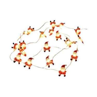 Imagem de Luzes de Corda LED com 20 LEDs - 2m - Papai Noel e Floco de Neve - Dec