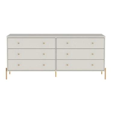 Imagem de Cômoda Jasper Off White Fosco Base Dourado 1,80 MT  - 69756 - Sun Hous