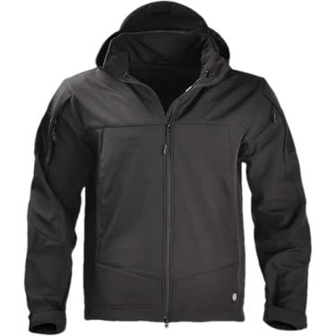 Imagem de Jaqueta Masculina Outono Inverno Fleece Tático Terno Jaqueta De Tempestade Jaqueta Tática Soft Shell À Prova De Vento E À Prova D'água, Black, M