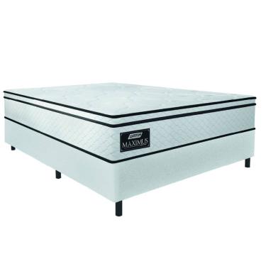 Imagem de Cama Box Casal Gazin Colchão Molas Ensacadas 138x188x62cm New Branco