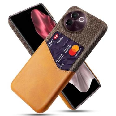 Imagem de Capa para Vivo V30E 5G,Anti-deslizamento,Proteção contra quedas de 360°,Resistência à impressão digital,Tela e caso de couro PU com 1 slot de cartão atrás-Brown