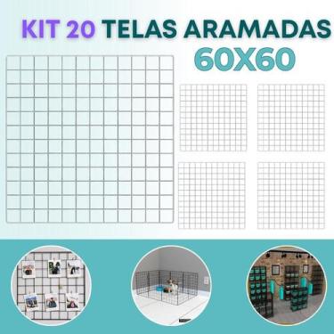 Imagem de Kit 20 Telas Aramada 60x60cm Painel Home Office Mural Recados Planejam