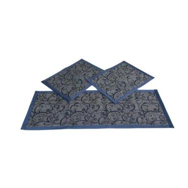 Imagem de Jogo Tapete de Cozinha 03 Peças Antiderrapante - Leo Decor, Cinza