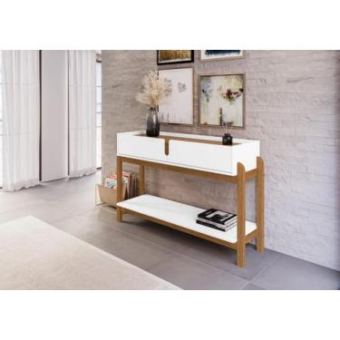 Imagem de Aparador Buffet Lizz Com 2 Gavetas E Pés De Madeira Maciça - 6 Cores -