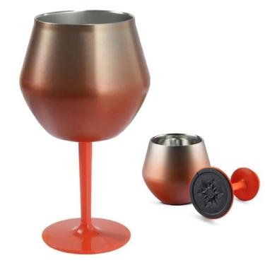 Imagem de Taça Copo Termico Inox 2 em 1 Drink Cocktail Bebida Vinho Festa Evento