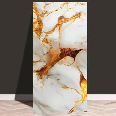 Imagem de Kit 10 Placas de Marmore Branco e Dourado 30x60cm - Colaí Adesivos
