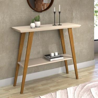 Imagem de Aparador Mônaco Tampo MDF 25mm Maciço Base de Madeira Off White - MULT