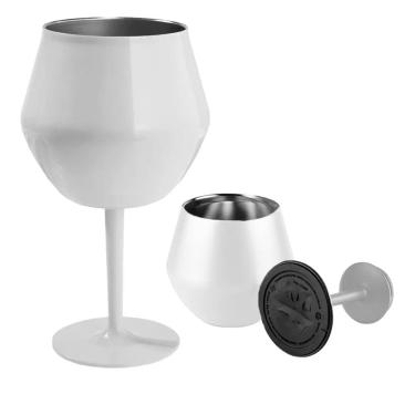 Imagem de Taça Copo Termico 2 em 1 Inox Vinho Bebida Drink Cocktail Evento Festa Praia Piscina Confratrenizaçao Lazer