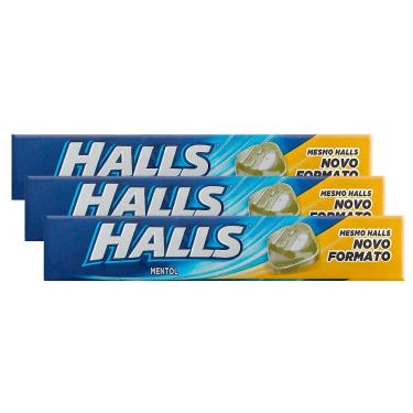 Imagem de Bala Halls Mentol 28g  Kit com três unidades