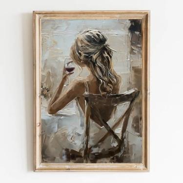 Imagem de BACJUOPLDArt Mulheres bebendo arte de parede abstrata sexy pintura feminina preto e branco arte de parede feminina moderna pôsteres femininos abstratos imagens femininas para sala de estar quarto 40 x