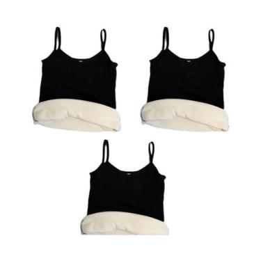 Imagem de Roupa Íntima Térmica Feminina De Inverno Quente Cor Sólida Sem Mangas 