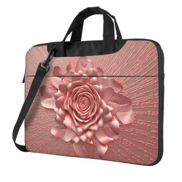 Imagem de Capa para laptop ouro rosa à prova de choque, capa protetora para notebook, bolsa portátil à prova d'água para homens e mulheres, Preto, 14 inch