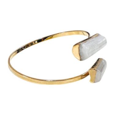 Imagem de Bracelete Pulseira Pedra Natural Selenita Ajustável - Equilíbrio Pedra