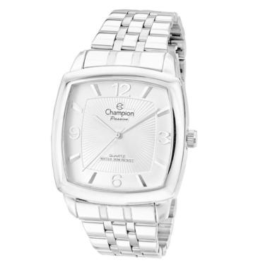 Imagem de Relógio CHAMPION masculino analógico prata branco CN28740Q