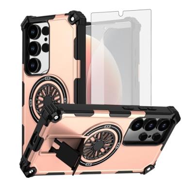 Imagem de Asuwish Capa de celular para Samsung Galaxy S25 Ultra 5G com protetor de tela de vidro temperado e suporte magnético à prova de choque acessórios para celular S25Ultra 25S S 25 25Ultra 6.9 2025 ouro