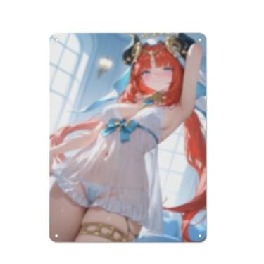 Imagem de Anime Sexy Bikini Hot Girl Pinup Girl Metal Tin Sign Wall Art Poster Decor for Home Bar Club Bedroom Bathroom Man Cave Otaku 30,5 x 40,6 cm, AI258