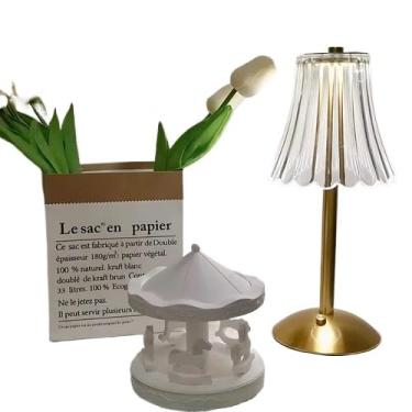 Imagem de Abajur de Mesa com Sensor de Toque | Lâmpada LED 3 Cores | Recarregável e Sem Fio para Quarto