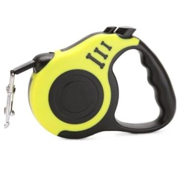 Imagem de Guia Retrátil Extensível 5 Metros 15kg Premium para Cachorros Botão de Trava Alça Ergonômica Resistente Ideal para Cães Pets