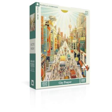 Imagem de New York Puzzle Company - Victo Ngai City Prayer - 1000 Piece Jigsaw Puzzle for Adults by Victo Ngai